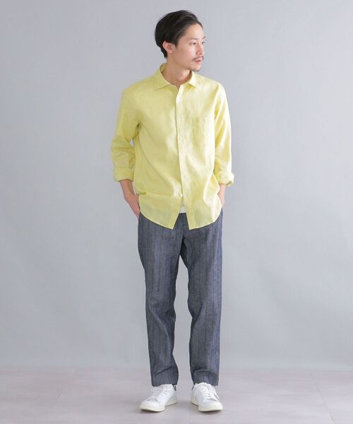SHIPS（シップス）の「SHIPS: SOLOTEX(R) サフィラン リネン ハイブリッド レギュラーカラーシャツ 22SS（シャツ/ブラウス・メンズ・ホワイト/ライトブルー/ダークグリーン/ネイビー/クリアイエロー・LL/S/M/L）」の15枚目の写真