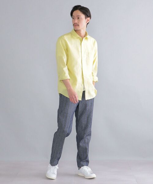 SHIPS（シップス）の「SHIPS: SOLOTEX(R) サフィラン リネン ハイブリッド レギュラーカラーシャツ 22SS（シャツ/ブラウス・メンズ・ホワイト/ライトブルー/ダークグリーン/ネイビー/クリアイエロー・LL/S/M/L）」の18枚目の写真