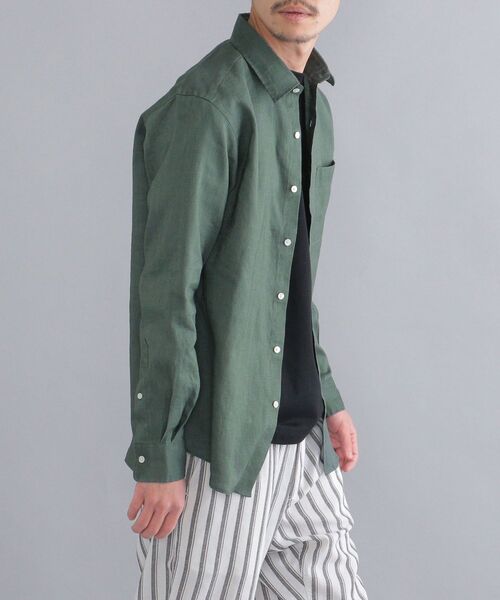 SHIPS（シップス）の「SHIPS: SOLOTEX(R) サフィラン リネン ハイブリッド レギュラーカラーシャツ 22SS（シャツ/ブラウス・メンズ・ホワイト/ライトブルー/ダークグリーン/ネイビー/クリアイエロー・LL/S/M/L）」の22枚目の写真