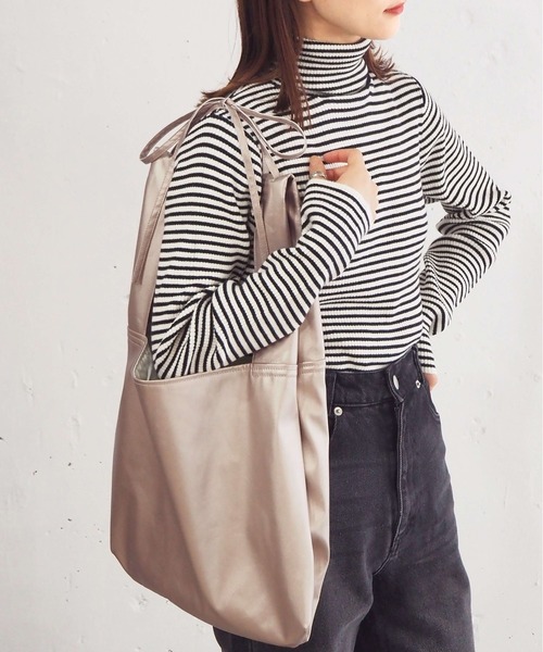 tiptop（ティップトップ）の「2wayマルシェトートバッグ（トートバッグ・レディース・アイボリー/ブラック/ゴールド・FREE）」の3枚目の写真