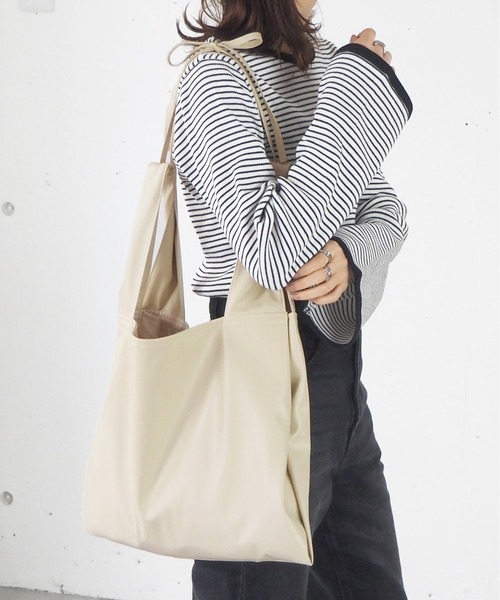 tiptop（ティップトップ）の「2wayマルシェトートバッグ（トートバッグ・レディース・アイボリー/ブラック/ゴールド・FREE）」の11枚目の写真