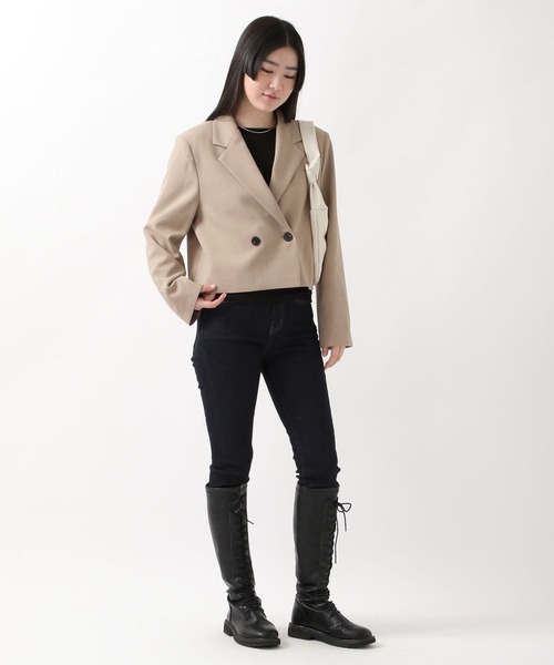 ALAND（エーランド）の「3.3Field Trip／NOTCH COLLARジャケット  2275871（テーラードジャケット・レディース・ブラック/ベージュ・FREE）」の8枚目の写真