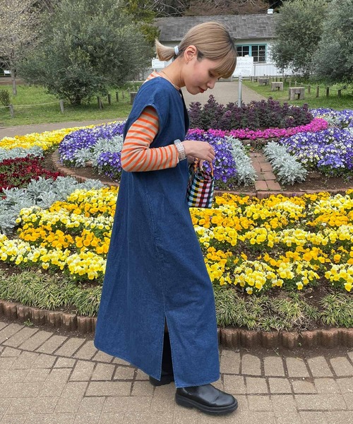 byYOUANCE（バイユアンス）の「キーネックロングベストワンピース（ワンピース・レディース・ブラック/インディゴブルー/アイボリー/グレー/ブラウン・MEDIUM）」の12枚目の写真