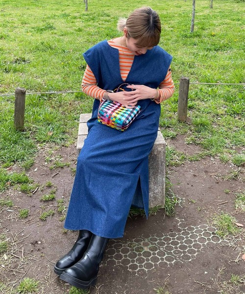 byYOUANCE（バイユアンス）の「キーネックロングベストワンピース（ワンピース・レディース・ブラック/インディゴブルー/アイボリー/グレー/ブラウン・MEDIUM）」の16枚目の写真