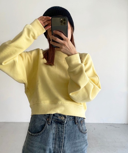 RED CHOP WORKS(レッドチョップワークス) ラグランボリュームスリーブクロップドトレーナー