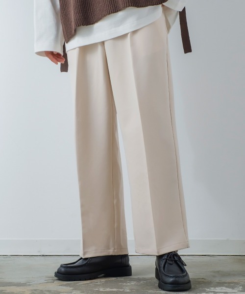 improves(インプローブス)の「【improves】ナチュラルストレッチ ワイド カラーパンツ セットアップ対応(スラックス・メンズ・ブラック/ブラウン/グリーン/クリーム・MEDIUM/LARGE)」の4枚目の写真