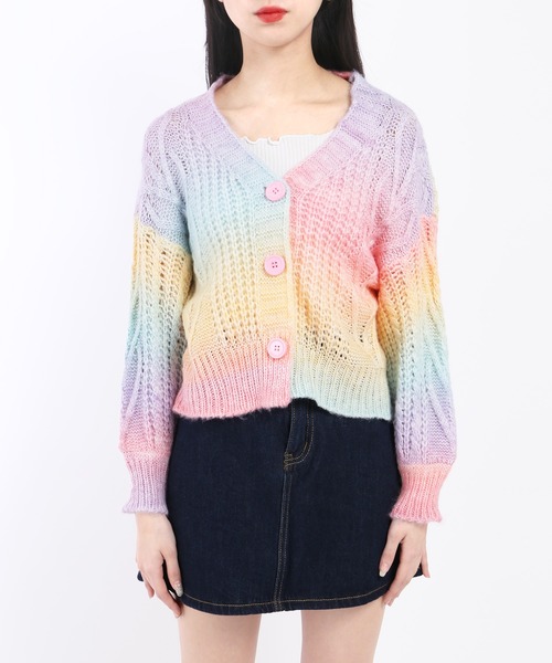 WC（ダブル シー）の「グラデーションニットカーデ（カーディガン/ボレロ・レディース・その他1・FREE）」の4枚目の写真