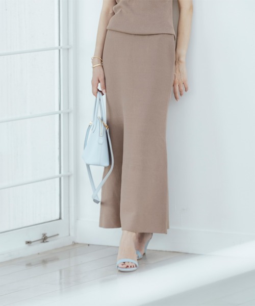 UR'S（ユアーズ）の「ニットマーメイドスカート（スカート・レディース・ブラック/グリーン/グレイッシュベージュ/ブラウン・S/M/L）」の4枚目の写真