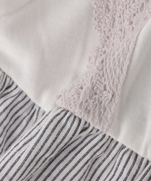 petit main(プティマイン)の「胸レースドッキングT(Tシャツ/カットソー・キッズ・ラベンダー/マルチ/エメラルド・80cm/110cm/120cm/90cm/100cm/130cm)」の16枚目の写真