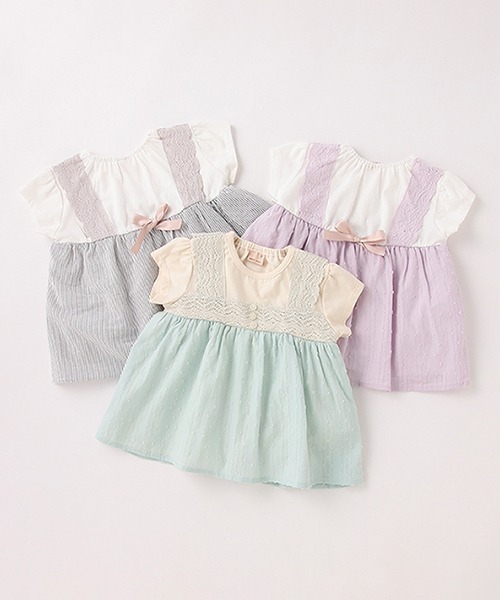 petit main(プティマイン)の「胸レースドッキングT(Tシャツ/カットソー・キッズ・ラベンダー/マルチ/エメラルド・80cm/110cm/120cm/90cm/100cm/130cm)」の14枚目の写真
