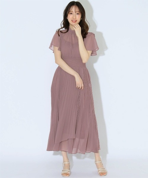 WILLSELECTION（ウィルセレクション）の「ジョーゼットフレア袖ワンピース（ドレス・レディース・ベージュ/ラベンダー/カーキ/ブラック/ピンク/ブラウン/ベージュ系その他/グリーン/ネイビー/ブルー/ダークグリーン・MEDIUM）」の3枚目の写真