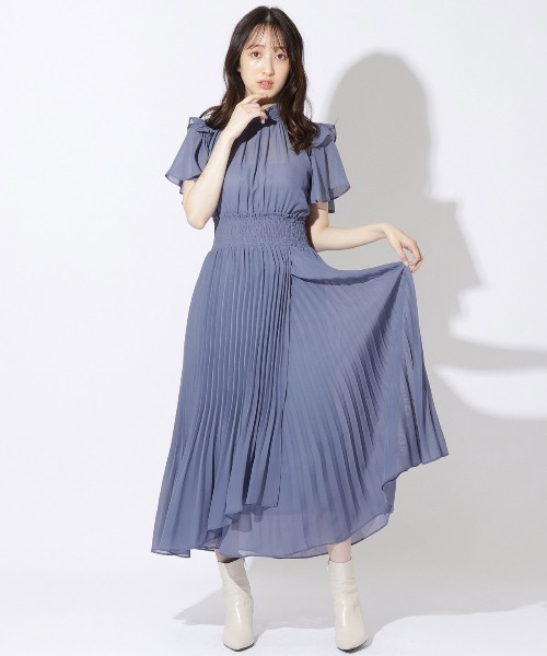 WILLSELECTION（ウィルセレクション）の「ジョーゼットフレア袖ワンピース（ドレス・レディース・ベージュ/ラベンダー/カーキ/ブラック/ピンク/ブラウン/ベージュ系その他/グリーン/ネイビー/ブルー/ダークグリーン・MEDIUM）」の9枚目の写真