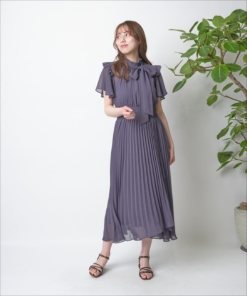 WILLSELECTION（ウィルセレクション）の「ジョーゼットフレア袖ワンピース（ドレス・レディース・ベージュ/ラベンダー/カーキ/ブラック/ピンク/ブラウン/ベージュ系その他/グリーン/ネイビー/ブルー/ダークグリーン・MEDIUM）」の12枚目の写真