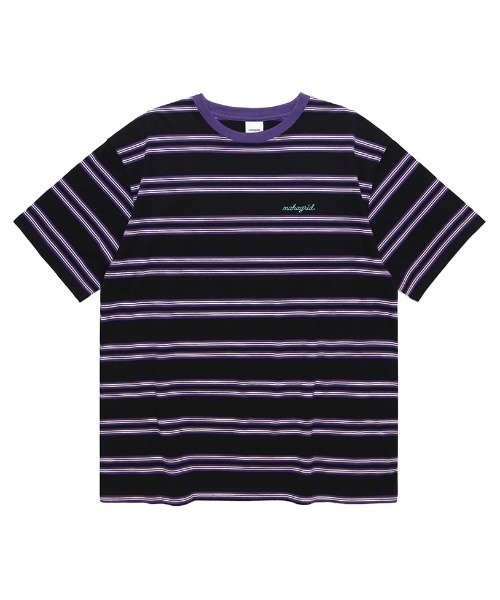 MAHAGRID（マハグリッド）の「【mahagrid】ROPE LOGO STRIPED TEE / マハグリッド ロープ ロゴ ストライプ Tシャツ（Tシャツ/カットソー・メンズ・ブラック/ブルー/ピンク・X-LARGE/MEDIUM/SMALL/LARGE）」の2枚目の写真