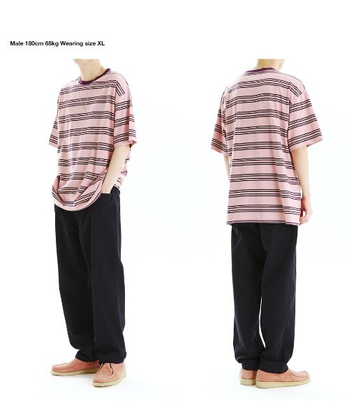 MAHAGRID（マハグリッド）の「【mahagrid】ROPE LOGO STRIPED TEE / マハグリッド ロープ ロゴ ストライプ Tシャツ（Tシャツ/カットソー・メンズ・ブラック/ブルー/ピンク・X-LARGE/MEDIUM/SMALL/LARGE）」の16枚目の写真
