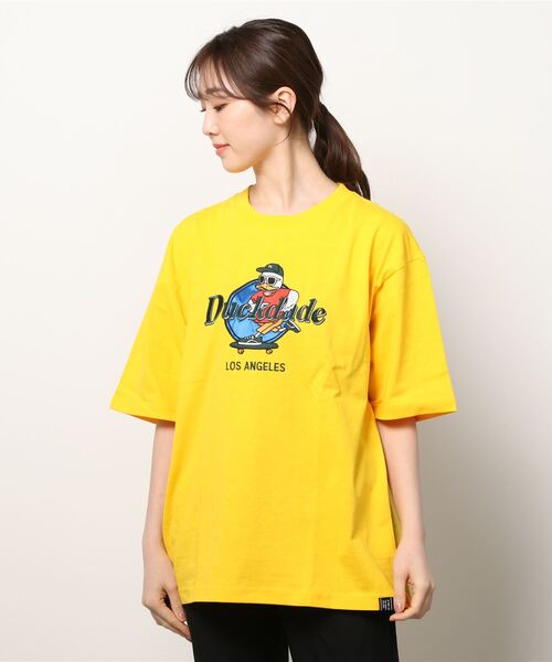 Duck Dude(ダックデュード)の「DUCK DUDE/ダックデュード サテンワッペン サークル アーチロゴ ビッグシルエット Tシャツ(Tシャツ/カットソー・レディース・ホワイト/ブラック/パープル/イエロー/ホワイト系その他/ブラック系その他・M/L/XL)」の14枚目の写真