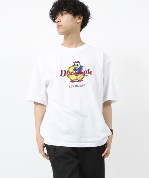 Duck Dude(ダックデュード)の「DUCK DUDE/ダックデュード サテンワッペン サークル アーチロゴ ビッグシルエット Tシャツ(Tシャツ/カットソー・レディース・ホワイト/ブラック/パープル/イエロー/ホワイト系その他/ブラック系その他・M/L/XL)」の15枚目の写真