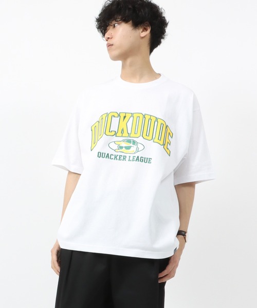 Duck Dude(ダックデュード)の「DUCK DUDE/ダックデュード サテンワッペン サークル アーチロゴ ビッグシルエット Tシャツ(Tシャツ/カットソー・レディース・ホワイト/ブラック/パープル/イエロー/ホワイト系その他/ブラック系その他・M/L/XL)」の16枚目の写真