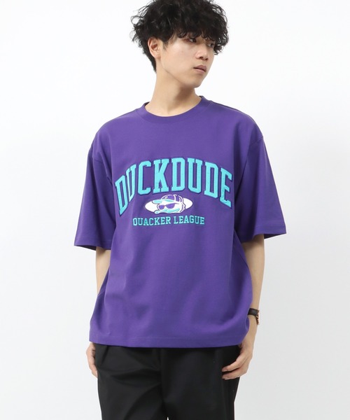 Duck Dude(ダックデュード)の「DUCK DUDE/ダックデュード サテンワッペン サークル アーチロゴ ビッグシルエット Tシャツ(Tシャツ/カットソー・レディース・ホワイト/ブラック/パープル/イエロー/ホワイト系その他/ブラック系その他・M/L/XL)」の19枚目の写真