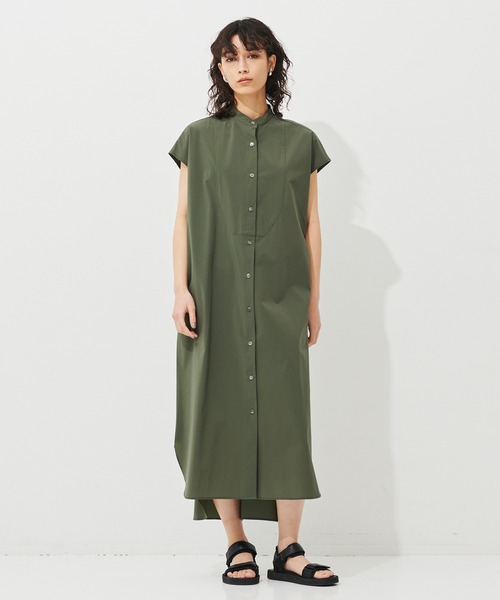 N.O.R.C(ノーク)の「ストレッチタフタシャツワンピース(シャツワンピース・レディース・ライトグレー/ブラック/イエロー/カーキ・M/S)」の11枚目の写真