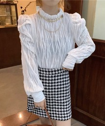 i-dare | 【i-dare】なみプリーツ シャーリングスリーブ シアーブラウス(シャツ/ブラウス)