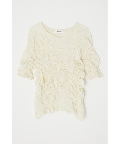 MOUSSY（マウジー）の「RANDOM SHIRRING トップス（Tシャツ/カットソー・レディース・ブラック/オレンジ/アイボリー・FREE）」の14枚目の写真