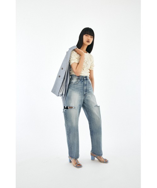 MOUSSY（マウジー）の「RANDOM SHIRRING トップス（Tシャツ/カットソー・レディース・ブラック/オレンジ/アイボリー・FREE）」の15枚目の写真