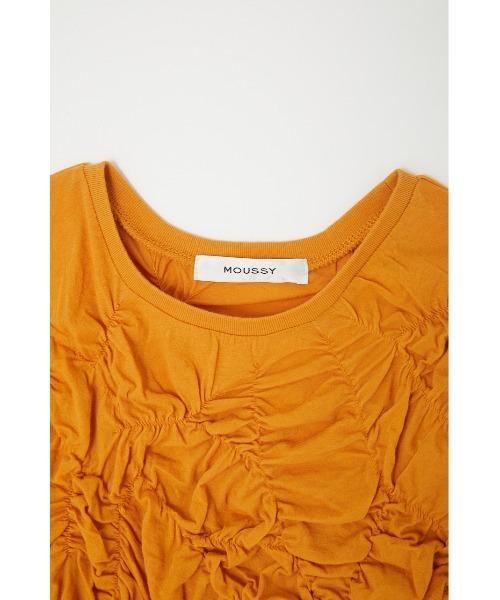 MOUSSY（マウジー）の「RANDOM SHIRRING トップス（Tシャツ/カットソー・レディース・ブラック/オレンジ/アイボリー・FREE）」の9枚目の写真
