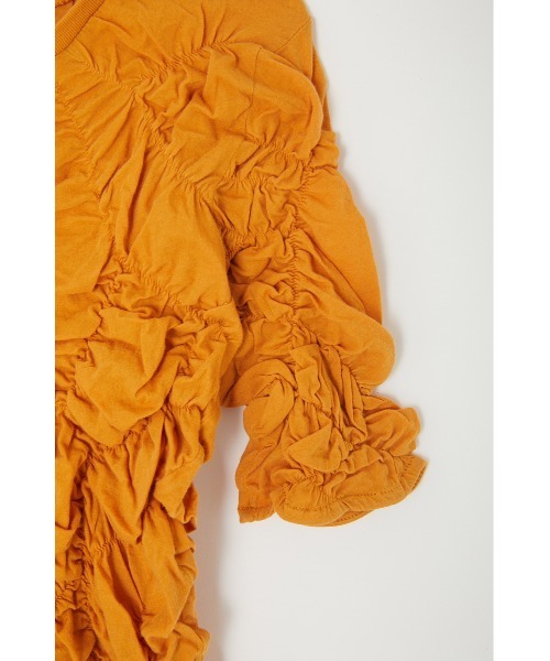 MOUSSY（マウジー）の「RANDOM SHIRRING トップス（Tシャツ/カットソー・レディース・ブラック/オレンジ/アイボリー・FREE）」の10枚目の写真