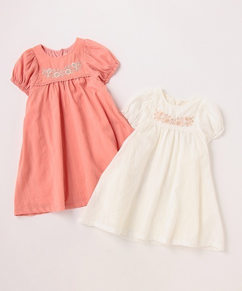 petit main（プティマイン）の「【リンク】花刺しゅうワンピース（ワンピース・キッズ・ピンク/キナリ・110cm/80ｃｍ/130cm/90cm/120cm/100cm）」の8枚目の写真