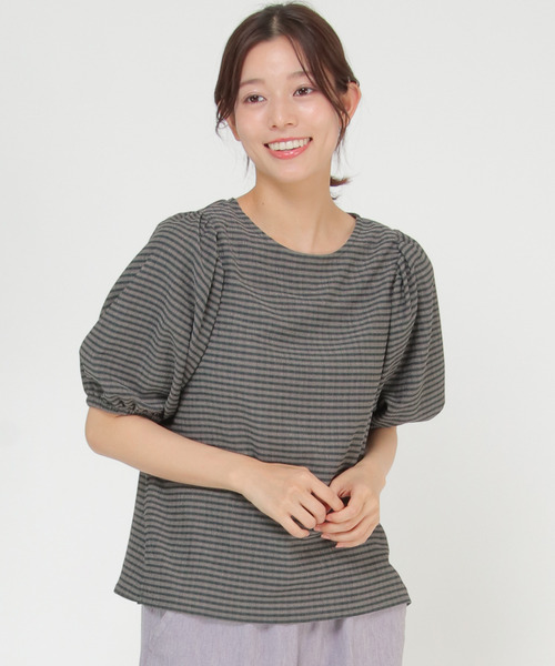 LBC(エルビーシー)の「楊柳Tブラウス(Tシャツ/カットソー・レディース・ブラック/ダークグリーン/ブラウン/オレンジ・M/L)」の3枚目の写真