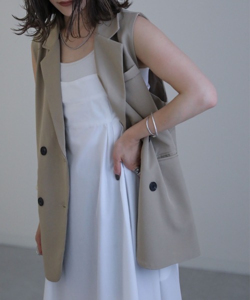 sakishimatokyo（サキシマトーキョー）の「ベアフレアワンピース（ワンピース・レディース・ホワイト/ブラック/グリーン/チャコールグレー・FREE）」の2枚目の写真