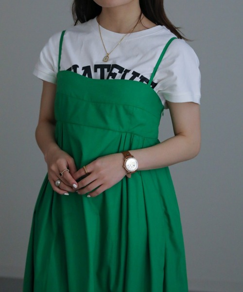 sakishimatokyo（サキシマトーキョー）の「ベアフレアワンピース（ワンピース・レディース・ホワイト/ブラック/グリーン/チャコールグレー・FREE）」の7枚目の写真