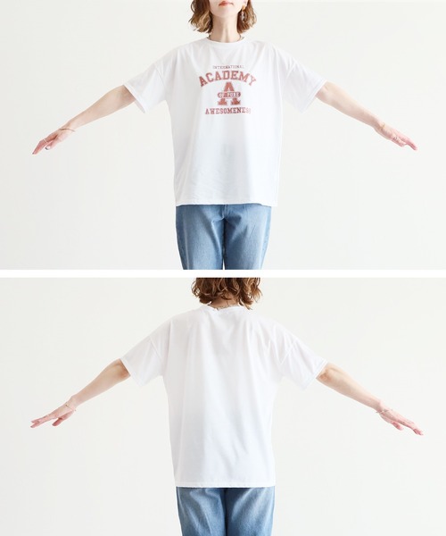 reca（レカ）の「ヴィンテージ風プリントロゴTシャツ（Tシャツ/カットソー・レディース・グリーン/ホワイト/グレー/クリーム・FREE）」の13枚目の写真