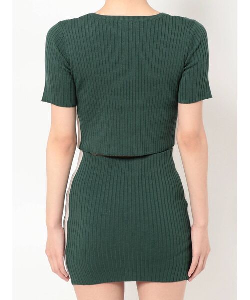 GYDA（ジェイダ）の「【セットアップ着用可】サイドライン ハーフスリーブニットトップス（ニット/セーター・レディース・ブラック/ピンク/グリーン・FREE）」の14枚目の写真