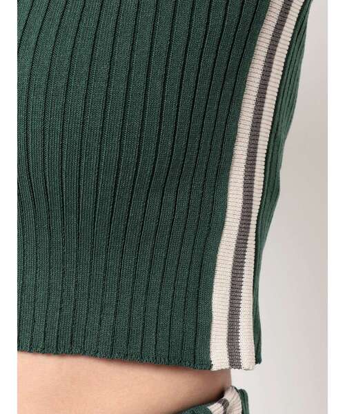 GYDA（ジェイダ）の「【セットアップ着用可】サイドライン ハーフスリーブニットトップス（ニット/セーター・レディース・ブラック/ピンク/グリーン・FREE）」の5枚目の写真