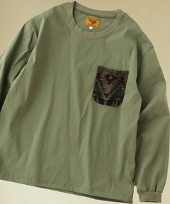 ジャガードポケットクルーネック