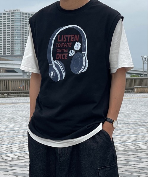 kutir(クティール)の「ビッグシルエットプリントタンクトップ(タンクトップ・メンズ・チャコールグレー/ブラック/オフホワイト・MEDIUM/LARGE)」の13枚目の写真