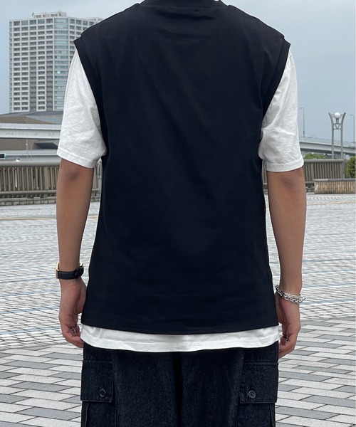 kutir(クティール)の「ビッグシルエットプリントタンクトップ(タンクトップ・メンズ・チャコールグレー/ブラック/オフホワイト・MEDIUM/LARGE)」の15枚目の写真