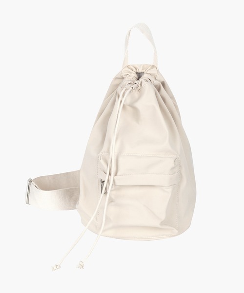 FOLLOWIN（フォロウィン）の「ポイントポケット巾着クロスバッグ（ショルダーバッグ・レディース・ブラック/ベージュ/グリーン・ONE SIZE）」の7枚目の写真