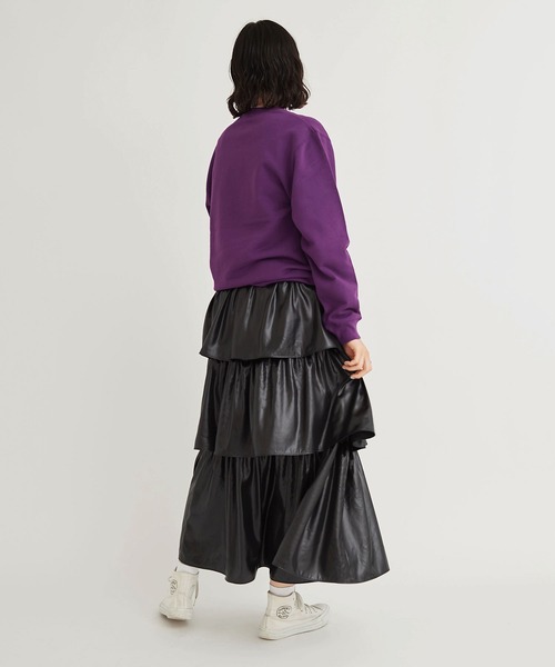 I am I in fact...(アイアムアイインファクト)の「LIP Applique 裏毛スウェット(スウェット・レディース・ホワイト/パープル・FREE)」の22枚目の写真