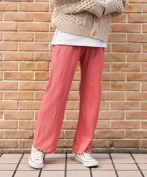 FREAK'S STORE（フリークスストア）の「メローリブカットパンツ（その他パンツ・レディース・ピンク/グレー/グリーン/ブラック/ライトグリーン・ﾌﾘ-）」の6枚目の写真