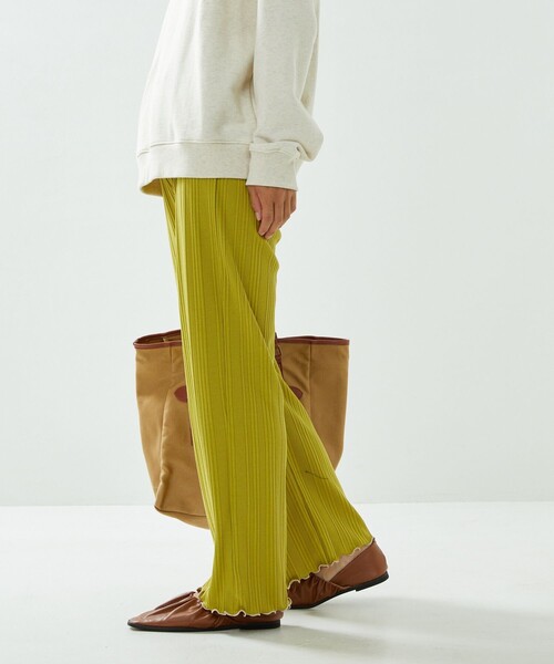 FREAK'S STORE（フリークスストア）の「メローリブカットパンツ（その他パンツ・レディース・ピンク/グレー/グリーン/ブラック/ライトグリーン・ﾌﾘ-）」の8枚目の写真