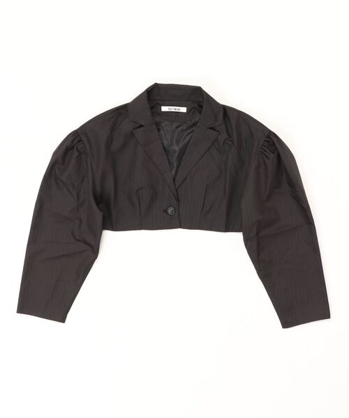 Solace（ソレイス）の「ピンストライプショートテーラードジャケット（テーラードジャケット・レディース・ベージュ/ブラック・FREE）」の15枚目の写真