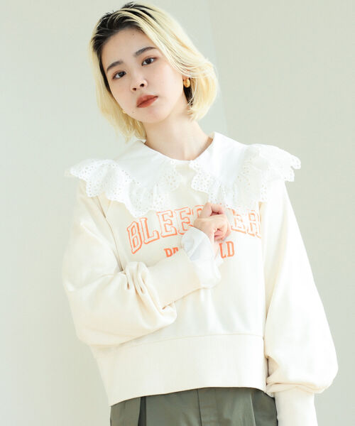 BeAMS DOT（ビームスドット）の「BeAMS DOT / ピグメント ロゴ ショートスウェット（スウェット・レディース・ホワイト系その他5/イエロー系その他5/ブラック系その他4・FREE）」の2枚目の写真