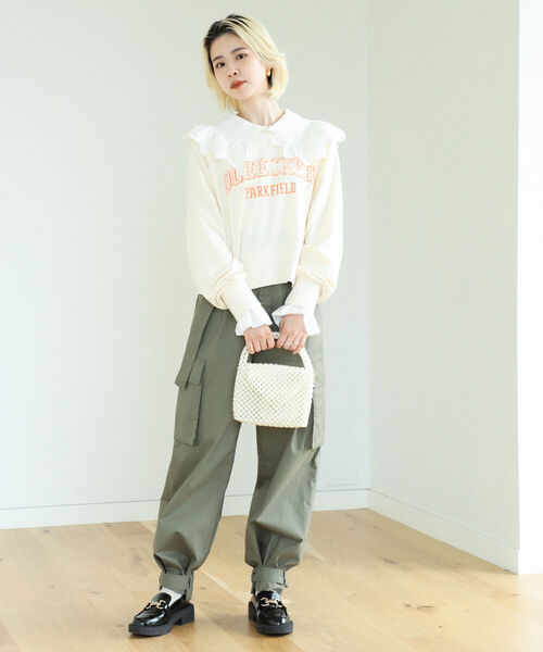 BeAMS DOT（ビームスドット）の「BeAMS DOT / ピグメント ロゴ ショートスウェット（スウェット・レディース・ホワイト系その他5/イエロー系その他5/ブラック系その他4・FREE）」の7枚目の写真