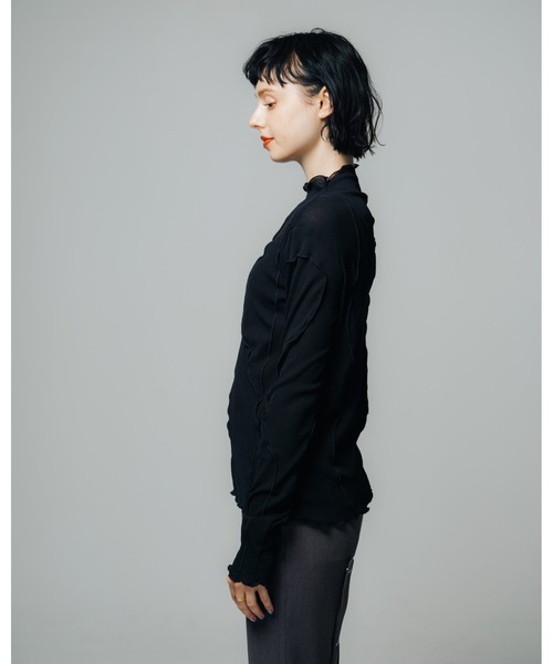 led.tokyo(レッドトウキョウ)の「【led.tokyo】マルチカラー切り替えトップス(Tシャツ/カットソー・レディース・ネイビー/グリーン/マルチ・FREE)」の8枚目の写真