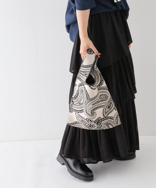 The Bagmati（ザバグマティ）の「【BAGMATI/バグマティ】  BATIK TOTE：トートバッグ（トートバッグ・レディース・アイボリー/イエロー/ブラック・FREE）」の5枚目の写真