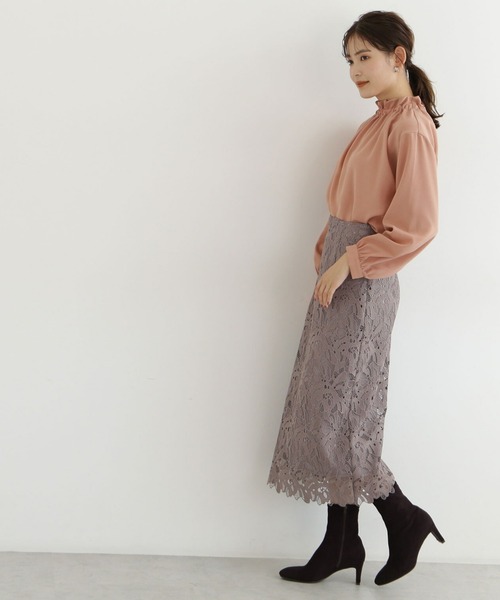 NATURAL BEAUTY BASIC(ナチュラルビューティーベーシック)の「ケミカルレースタイトスカート(スカート・レディース・グレー/チャコールグレー/ラベンダー・MEDIUM/X-SMALL/SMALL)」の19枚目の写真