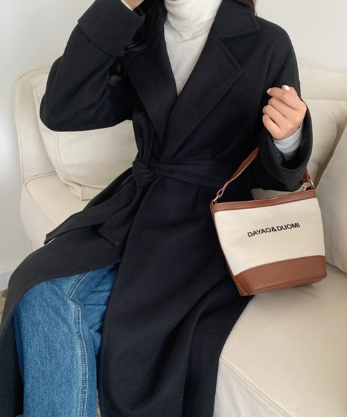 ECLIN（エクラン）の「袖折り返しデザインロングチェスターコート（チェスターコート・レディース・アイボリー/ブラック/ベージュ/グリーン/ブルー・FREE）」の14枚目の写真